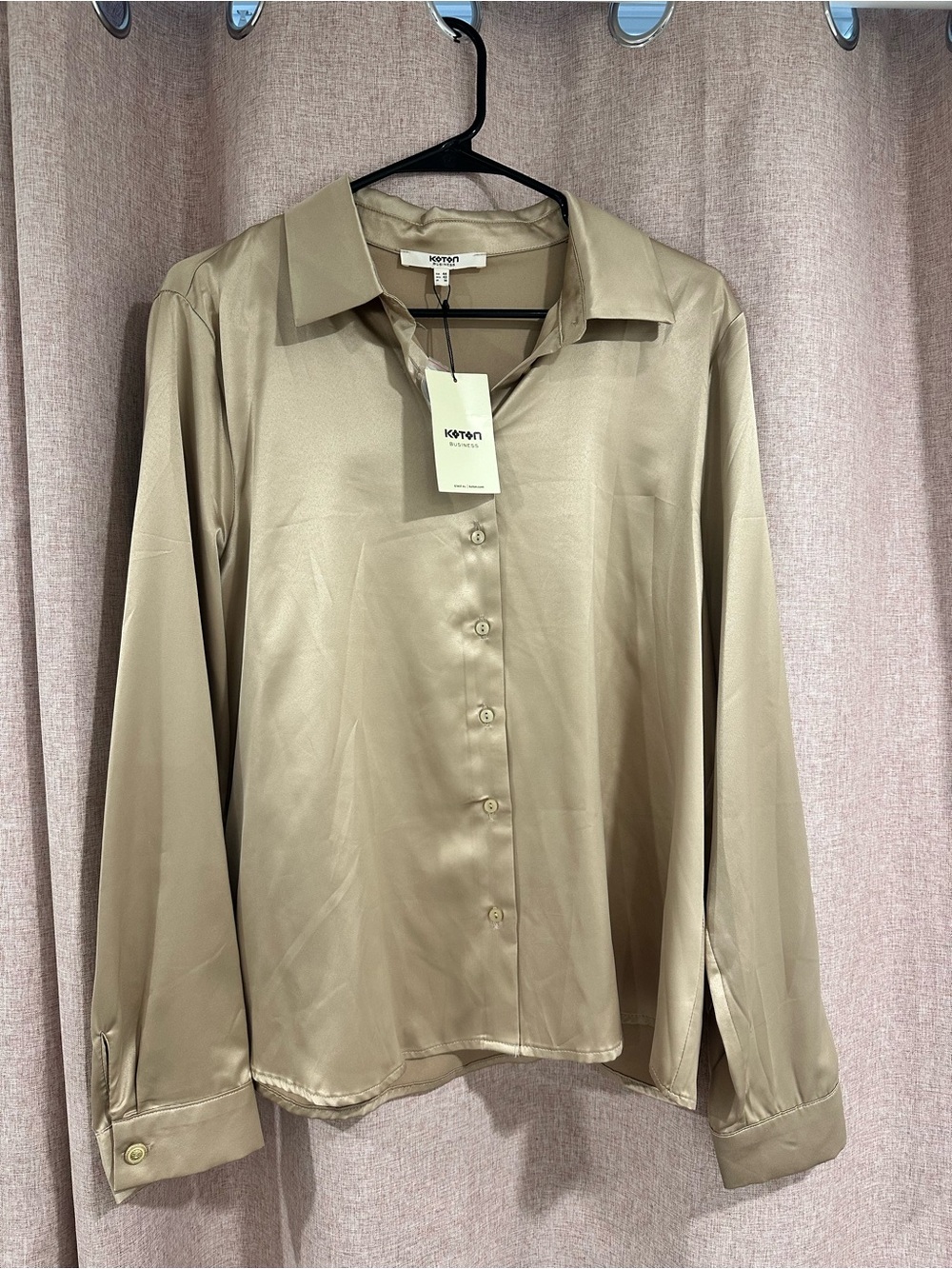 Koton Business Satin Blouse – Champagne Beige – NEW With Tags – Size 44